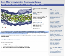 Geo-Micromechanics Research Group website snapshot