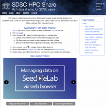 HPCShare website snapshot